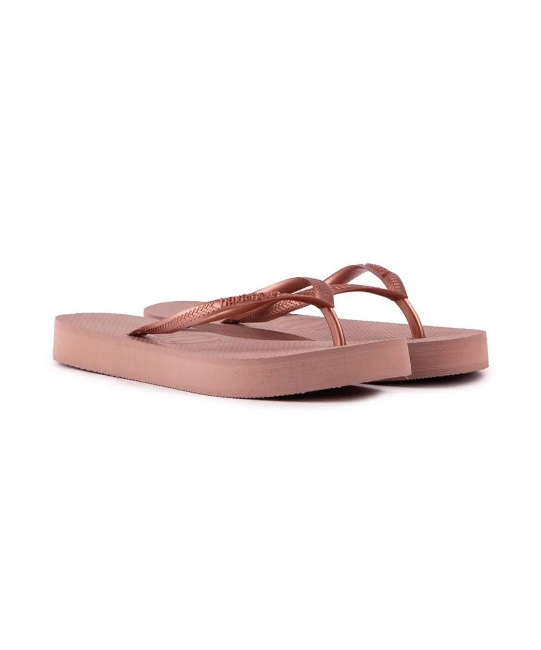 Havaianas Womens Slim Flatform Sandals - Pink Rubber