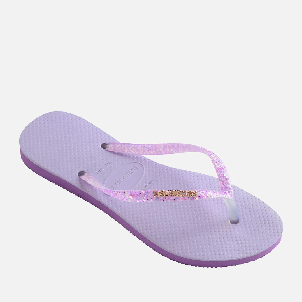 Havaianas Women's Slim Glitter Flourish Flip Flops - Purple - UK