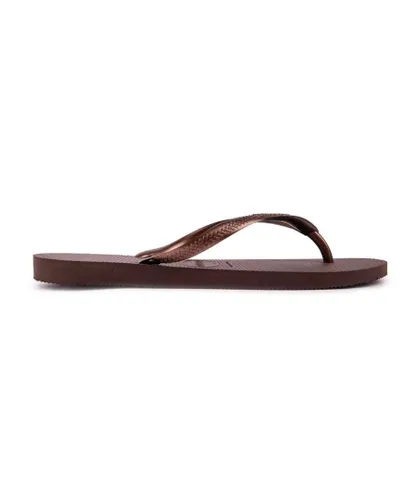 Havaianas Womens Slim Sandals - Brown PVC