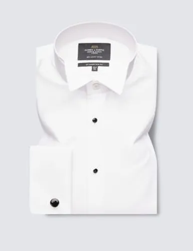 Hawes & Curtis Mens Slim Fit Easy Iron Pure Cotton Shirt - 15.534 - White, White