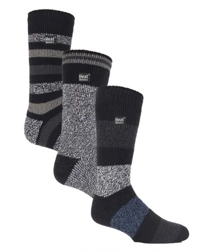 Heat Holders - 3 Pack Multipack Mens Insulated Thermal Socks for Winter - Block Stripe - Multicolour