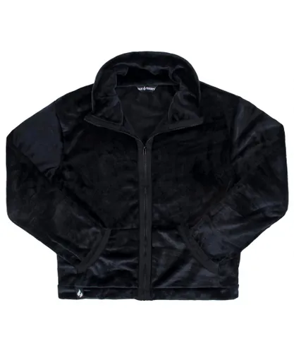 Heat Holders - Mens 1.7 TOG Oversized Warm Luxury Fleece Full Zip Up Winter Thermal Jacket Jumper with Pockets - Black