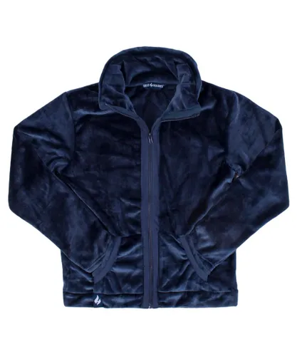 Heat Holders - Mens 1.7 TOG Oversized Warm Luxury Fleece Full Zip Up Winter Thermal Jacket Jumper with Pockets - Navy