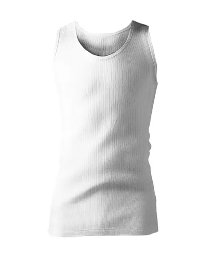 Heat Holders - Mens Cotton Thermal Underwear Sleeveless Vest - White