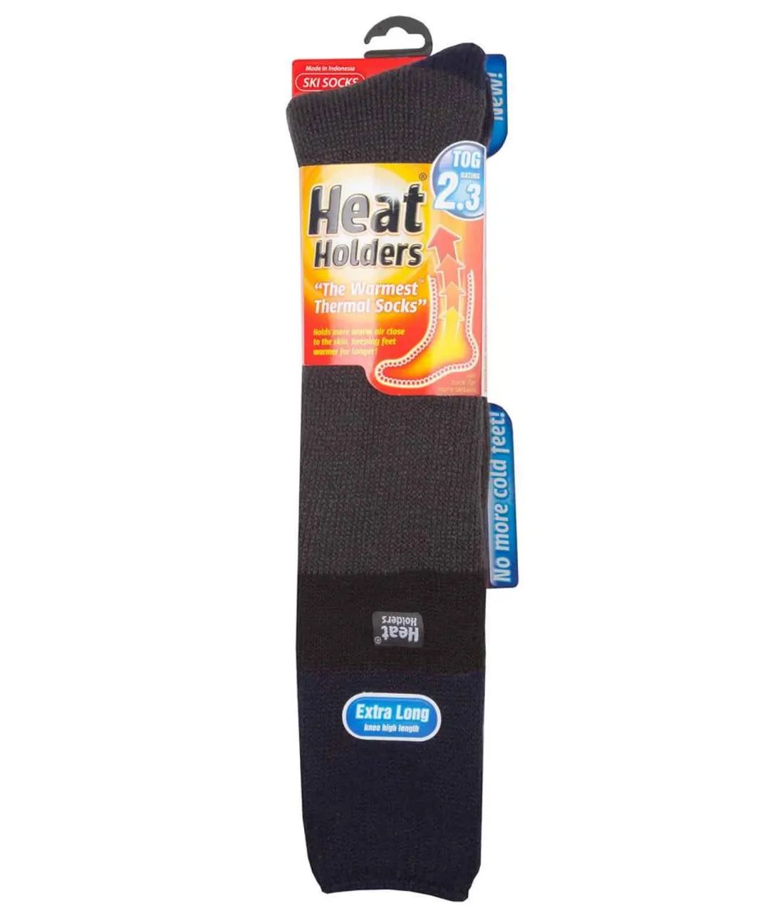 Heat Holders - Mens Extra Long 2.3 TOG Thermal Knee High Ski Socks - Grey
