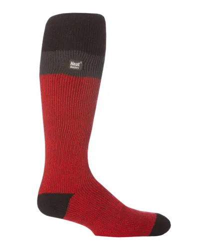 Heat Holders - Mens Extra Long 2.3 TOG Thermal Knee High Ski Socks - Red