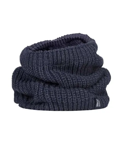 Heat Holders - Mens Fleece Lined Chunky Knit Thermal Neck Warmer - Navy - One