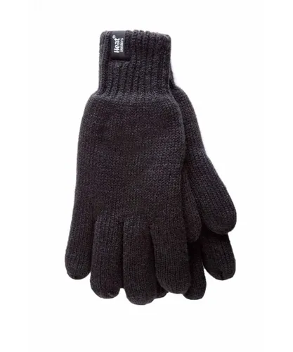 Heat Holders Mens Fleece Lined Warm Gloves For Winter - Black