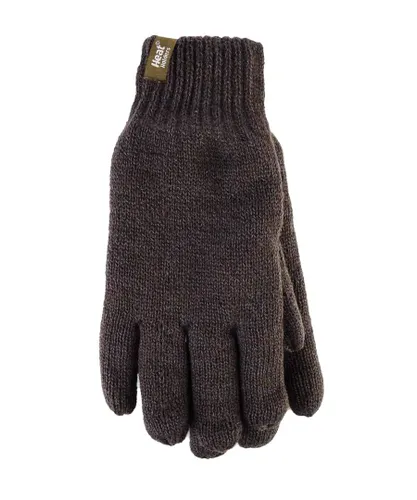 Heat Holders Mens Fleece Lined Warm Gloves For Winter - Dark Green