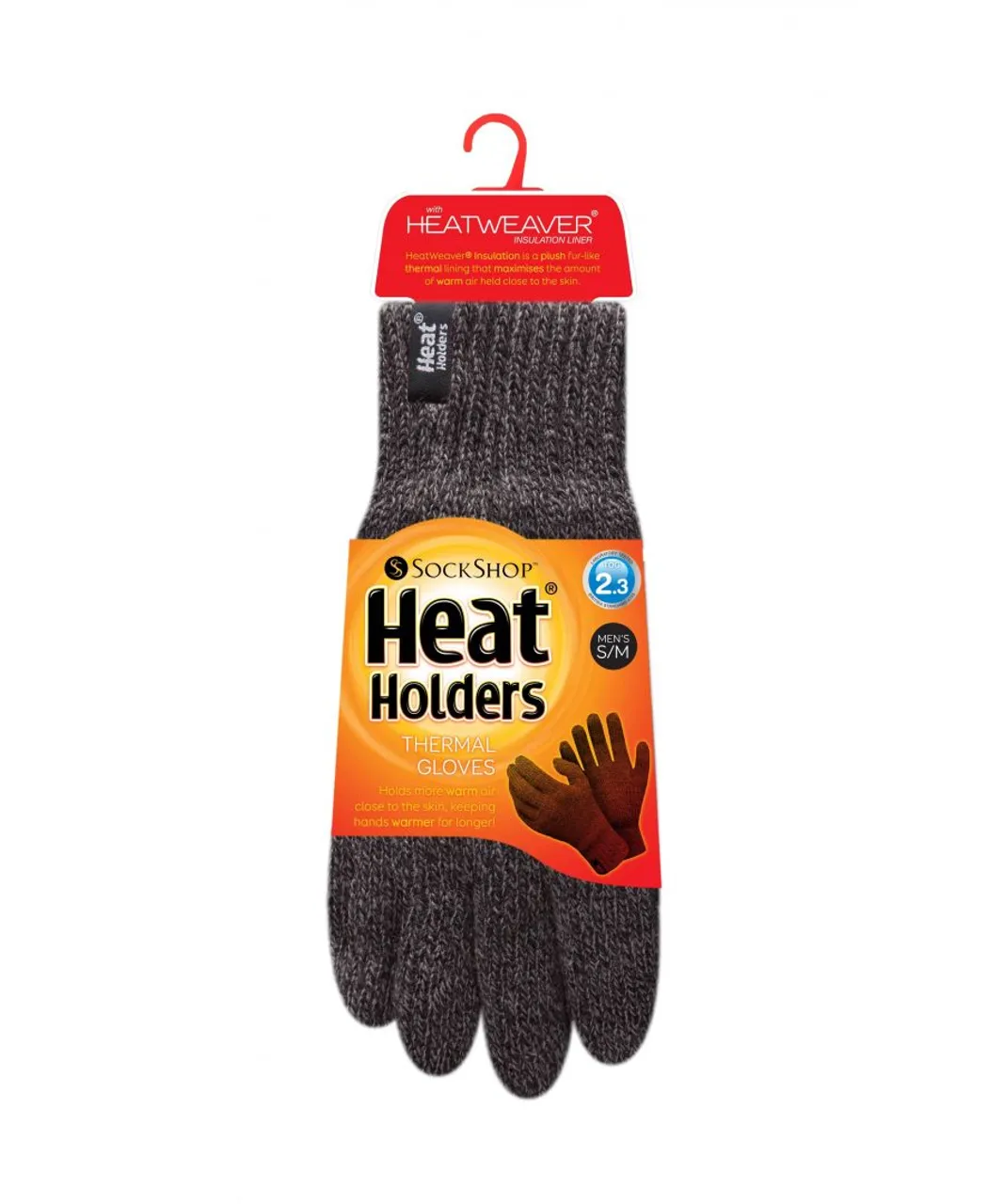 Heat Holders Mens Fleece Lined Warm Gloves For Winter - Grey