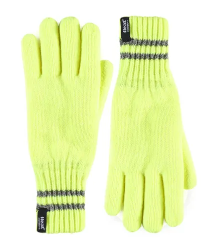 Heat Holders - Mens hi-vis reflective outdoor thermal knitted Gloves - Yellow