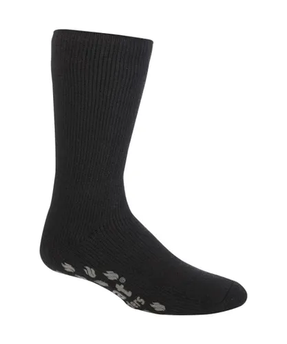 Heat Holders - Mens Thermal Slipper Socks - Black/White