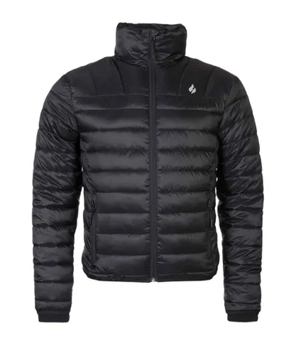 Heat Holders Mens Thermal Waterproof Fleece Lined Puffer Jacket Coat in a Bag - Black Nylon