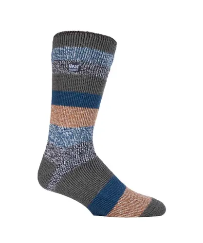 Heat Holders - Mens Twist Patterned Thermal Socks - Multicolour Nylon