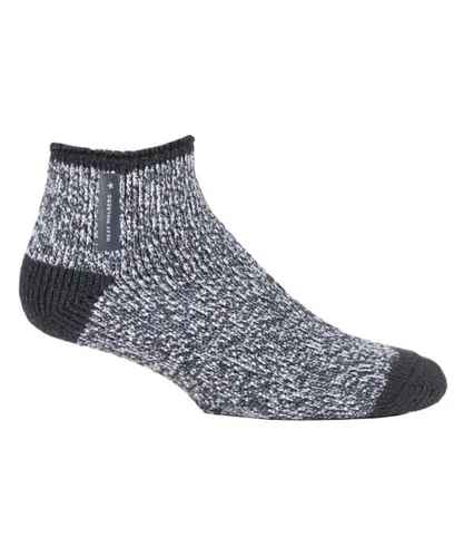 Heat Holders - Mens Warm Luxury Fleece Lined Lounge Bed Socks - Dark Grey