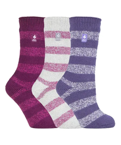 Heat Holders Womens - 3 Pack Multipack Ladies Insulated Thermal Socks for Winter - Twist H&T - Multicolour
