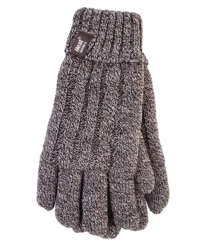 Heat Holders - Womens Cable Knit 2.3 tog Gloves for Winter - Beige
