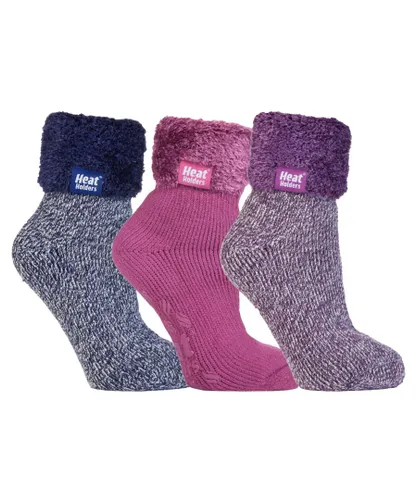 Heat Holders Womens Fluffy Slipper Bed Socks with Grips