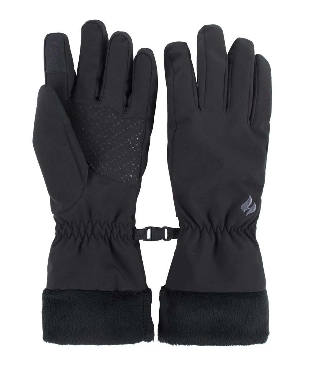 Heat Holders Womens Kenai Soft Shell Waterproof Wind Resistant Gloves - Black