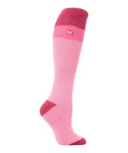 Heat Holders Womens Ladies 2.3 TOG Extra Long Knee High Skiing Thermal Ski Socks - Pink Cotton