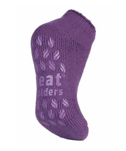 Heat Holders Womens Ladies 2.3 tog thermal low cut ankle slipper socks in 4 colours - Lilac Nylon