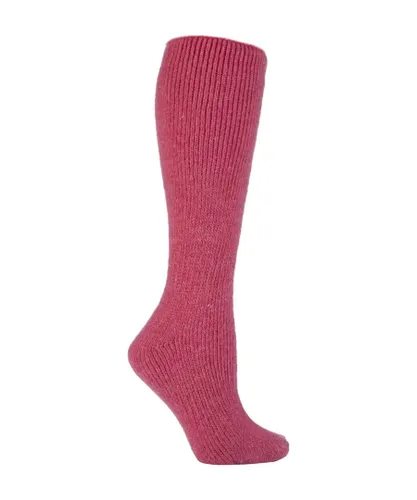 Heat Holders Womens Ladies Extra Long Thick 2.7 TOG Coloured Knee High Wool Socks - Pink