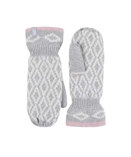 Heat Holders Womens - Ladies Fleece Lined Insulated Winter Thermal Mittens - Grey - One Size