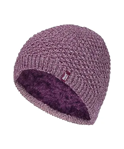 Heat Holders Womens - Ladies Knit Fleece Lined Warm Thermal Beanie Hat - Rose - One