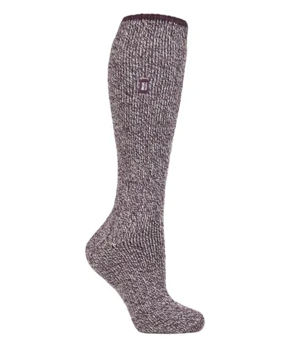 Heat Holders Womens - Ladies Long Leg Reinforced 2.9 TOG Outdoor Merino Wool Thermal Socks for Winter - Wine - Red