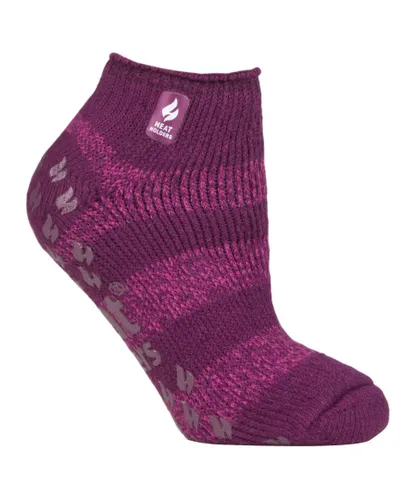 Heat Holders Womens - Ladies Non Slip Thermal Ankle Slipper Socks with Grips - Fuchsia