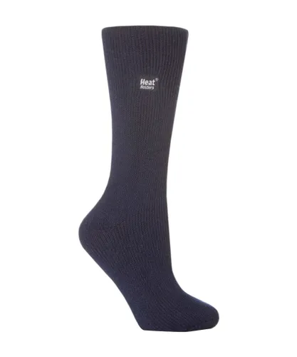 Heat Holders Womens - Ladies Plain Winter Warm Thermal Socks 4-8 UK - Blue Nylon