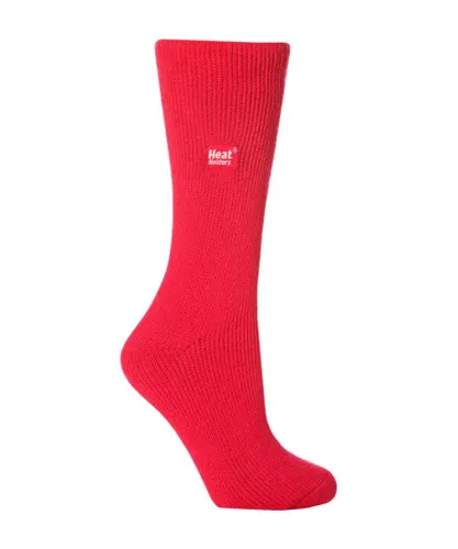 Heat Holders Womens - Ladies Plain Winter Warm Thermal Socks 4-8 UK - Red Nylon