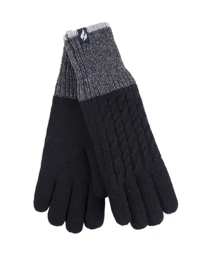 Heat Holders Womens - Ladies Thermal Gloves for Winter in Kisdon Style - Black