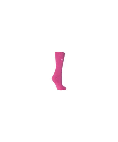 Heat Holders Womens Ladies Thermal Slipper Socks - Pink Nylon