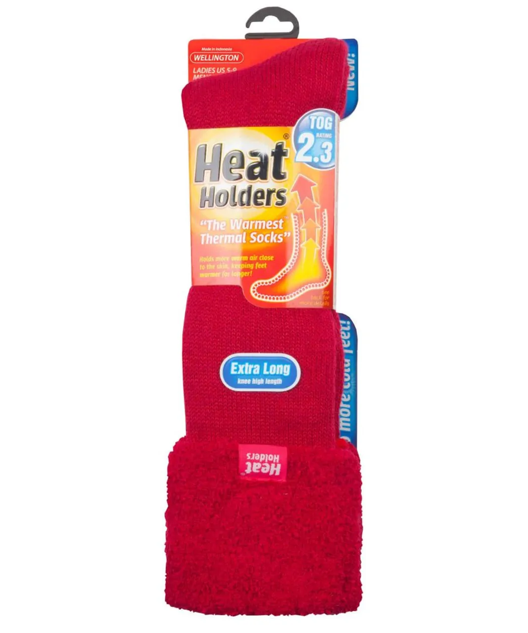 Heat Holders Womens - Ladies Thermal Wellington Boot Socks in 7 colours - Red Nylon