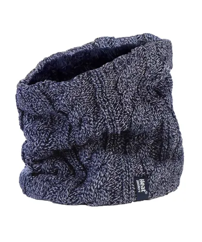 Heat Holders Womens - Ladies Thick Cable Knit Fleece Lined Neck Warmer - Blue - One