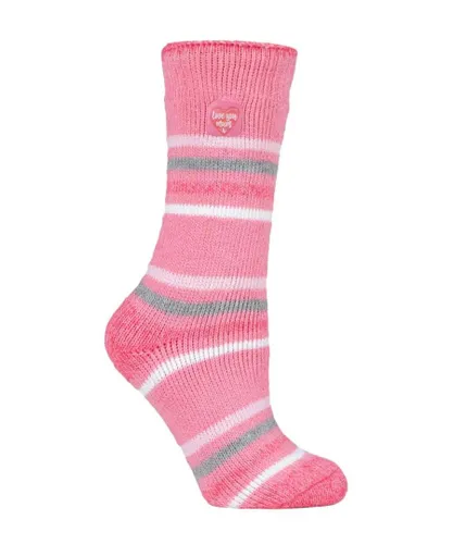 Heat Holders Womens Ladies Warm Fleece Lined Fluffy Thermal Socks for Mum & Grandma - Pink