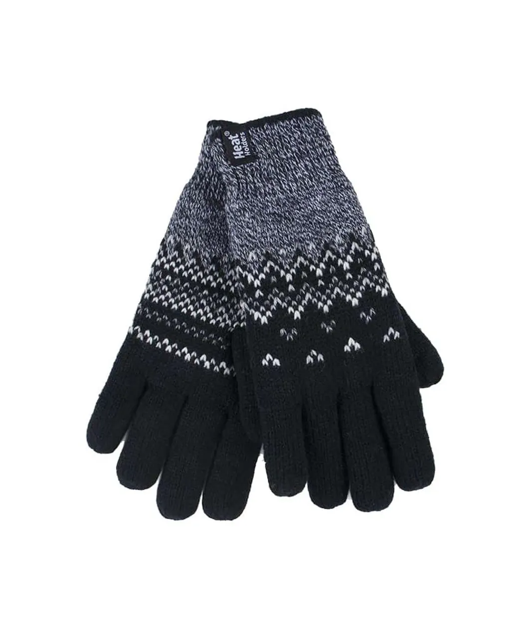 Heat Holders - Womens Nordic Fleece Lined Thermal Gloves - Black