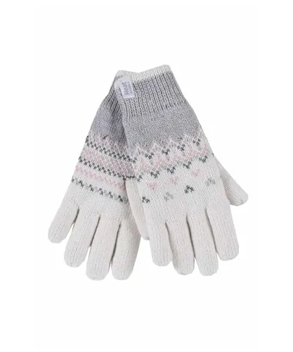 Heat Holders - Womens Nordic Fleece Lined Thermal Gloves - Cream