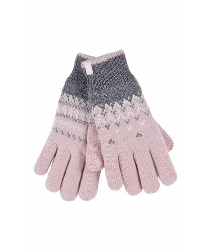 Heat Holders - Womens Nordic Fleece Lined Thermal Gloves - Pink