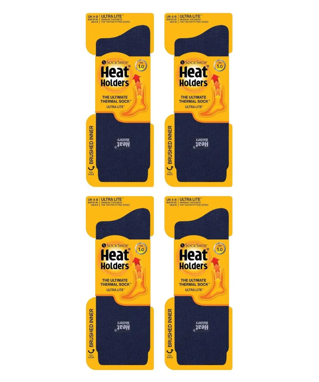 Heat Holders Womens Ultra Lite - 4 Pair Multipack Ladies Thermal Socks