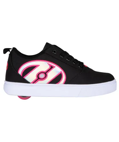 Heelys Girls Trainers Pro 20 Icon Canvas Lace Up Skate Shoes Wheels Black