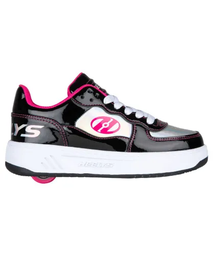 Heelys Girls Trainers Reserve Low Lace Up Wheels Court Shoes Black