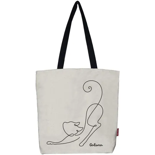 Hello-Bags Women's Bn-003-cat Tote Bag with Zip and Lining