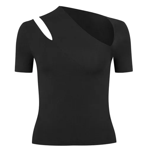 HELMUT LANG Asymmetric Slash T-Shirt Has - Black