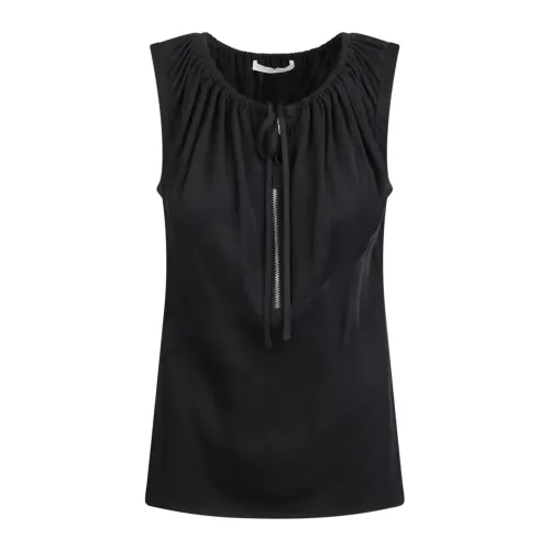Helmut Lang , Drawstring Sleeveless T-shirt ,Black female, Sizes: