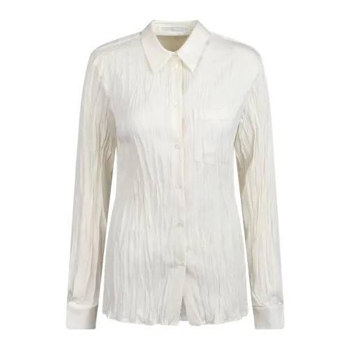 Helmut Lang , Helmut Lang Classic wrinkled effect shirt ,Beige female, Sizes: