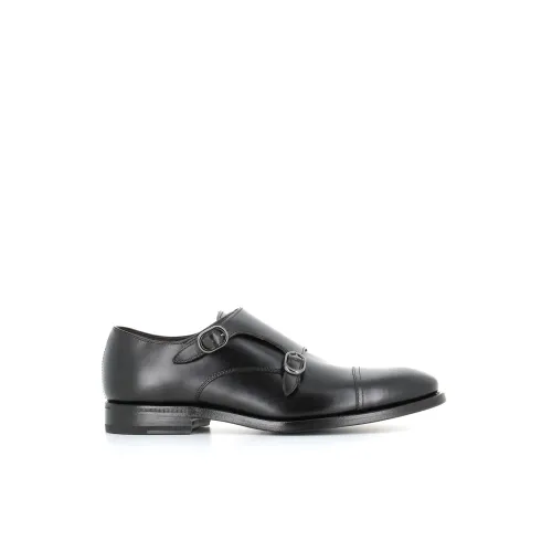 Henderson , Black Brushed Leather Flat Shoes ,Black male, Sizes: