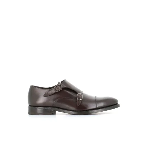 Henderson , Brown Flat Shoes with Double Buckle ,Brown male, Sizes: