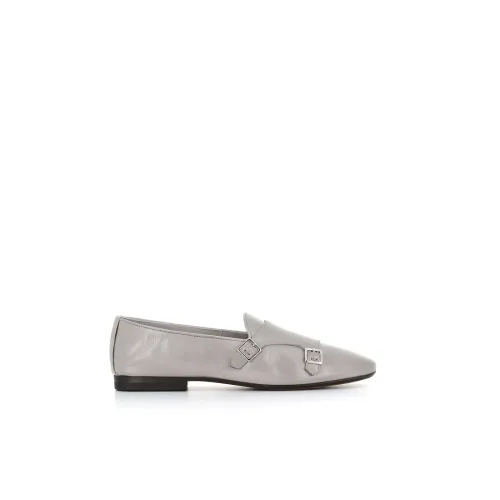 Henderson , Grey Flat Shoes with Double Buckle ,Gray female, Sizes: